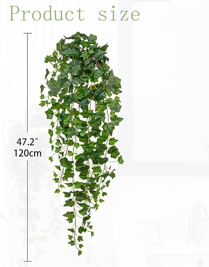 Hollyone Artificial Hanging Plants Wall Potted 47.2" Fake Ivy Vine Faux Ivy - Image 2