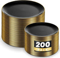 KIRE 200Pcs Black Plastic Plates by KIRE