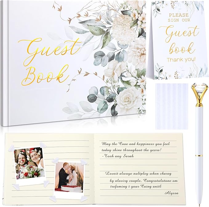 Wedding Guest Book Personalized Photo Guestbook to Sign at Reception Wedding by Engrowtic