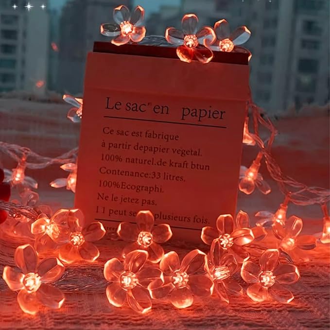 Battery Lighted & USB Plug in Fairy Flower String Lights, 10ft 30 LED Cute - Image 6