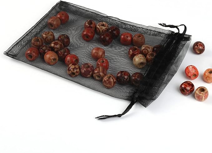 ANZNKU 50 Pack Black Organza Bags, 4 x 6 Inch Small Mesh Bags Drawstring Gift - Image 2