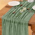 Sage Green Table Runner Cheesecloth Table Runner 10FT Farmhouse Table Runners by LINXTAR