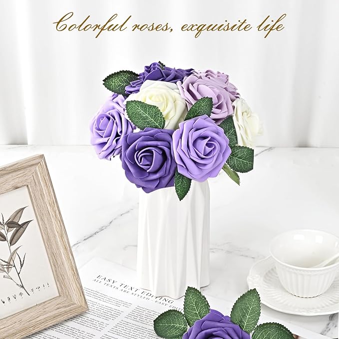 BLEUM CADE 16Pcs Artificial Flowers Fake Roses - Image 5