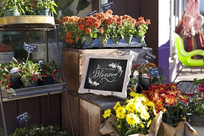 Tabletop Chalkboard Sign with Easel + 8 Brilliant Liquid Chalk Markers | Rustic - Image 3