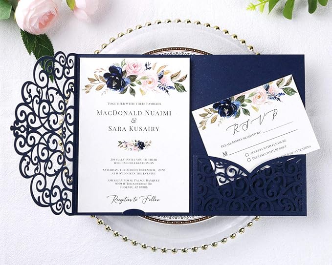 PONATIA 5.12 x 7.2 Laser Cut Invitation Pocket - Image 3