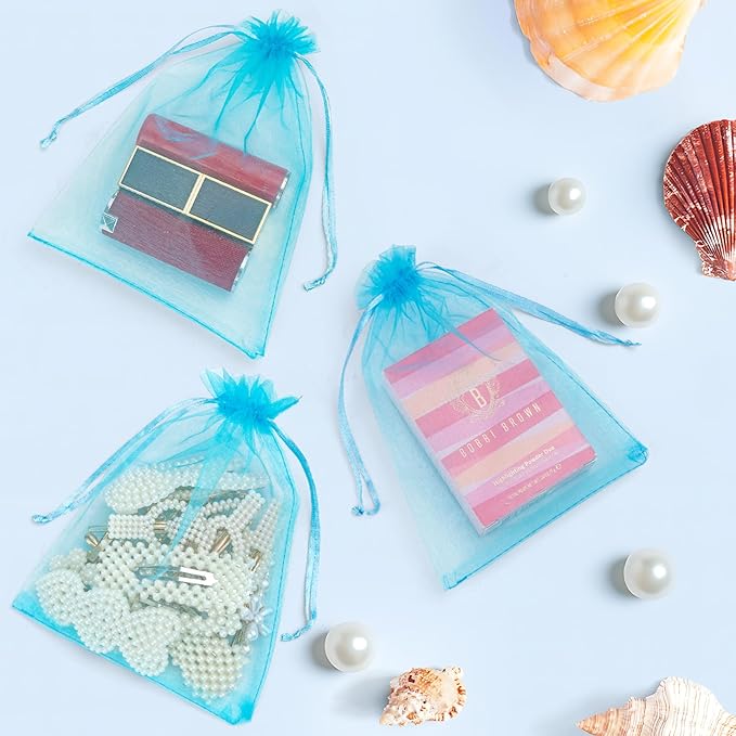 ANZNKU 100 Pack Organza Bags 4x6 Inch, Small Mesh Bag Drawstring Organza Gift - Image 4