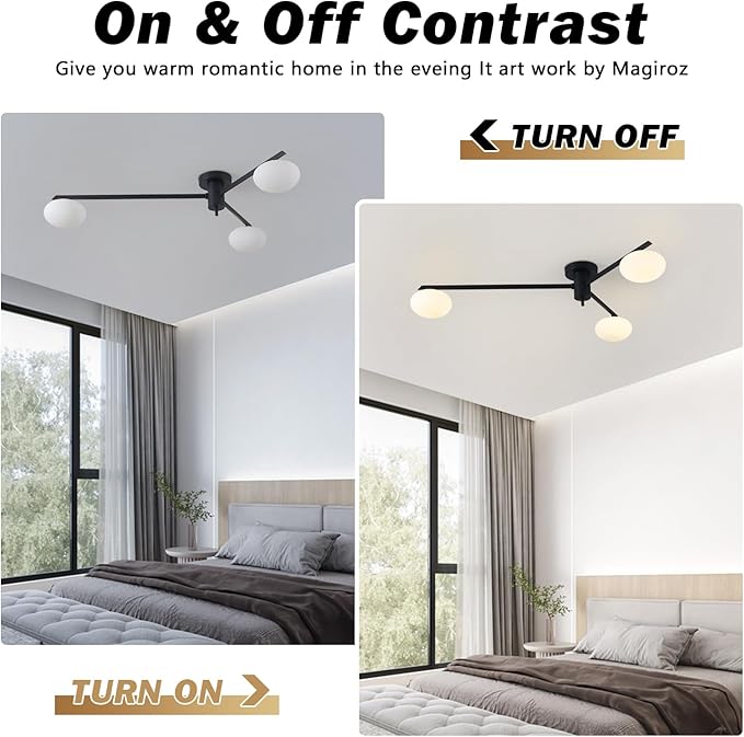 3-Light Modern Sputnik Chandelier - Image 5
