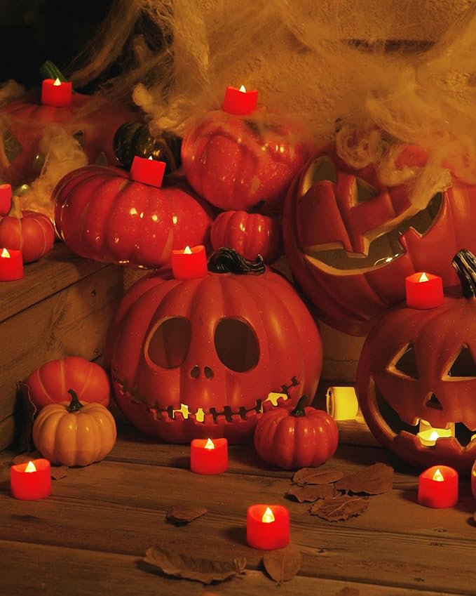 Homemory Red Tea Lights Candles Battery Operated, 200+Hour Flameless Flickering - Image 7