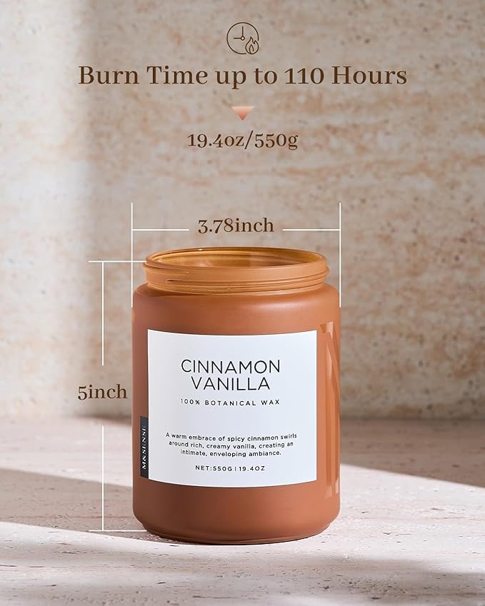 M&SENSE Cinnamon Vanilla Fall Scented Candles - Image 3