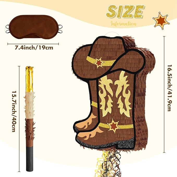 WERNNSAI Western Cowgirl Boot Piñata - Image 3