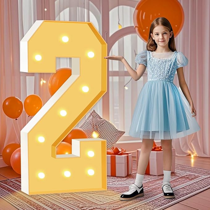 4FT Marquee Numbers, Big Light Up Numbers 2, Cardboard Numbers by HITINO