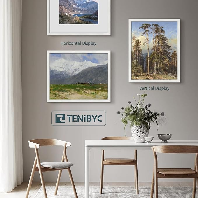 20x24 Picture Frame Set of 3, Textured White Solid Wood Poster Frame, Wall - Image 6