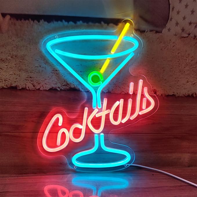 Cocktail Neon Sign, Hanging Chain LED Sign - Image 6