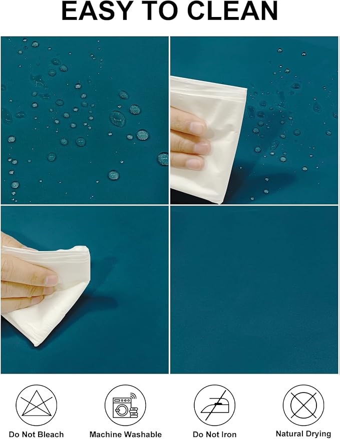 Fokitut 2 Pack Waterproof Round Tablecloth, 132 Inch, Stain Resistant and - Image 2