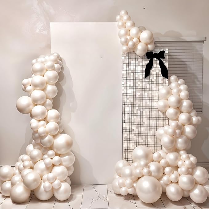 Double Stuffed Pearl Balloons, Two Types Double Stuffed Sand White Balloon - Image 8