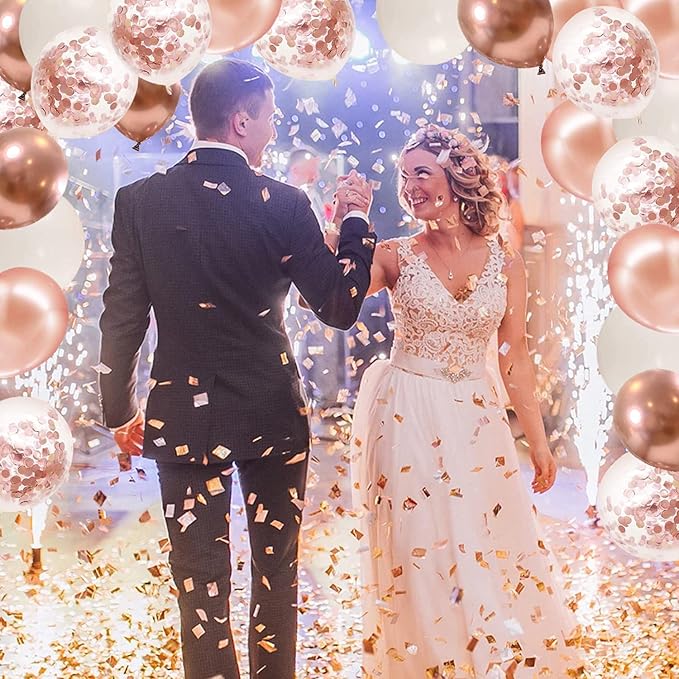 Rose Gold Confetti Balloons - Image 7