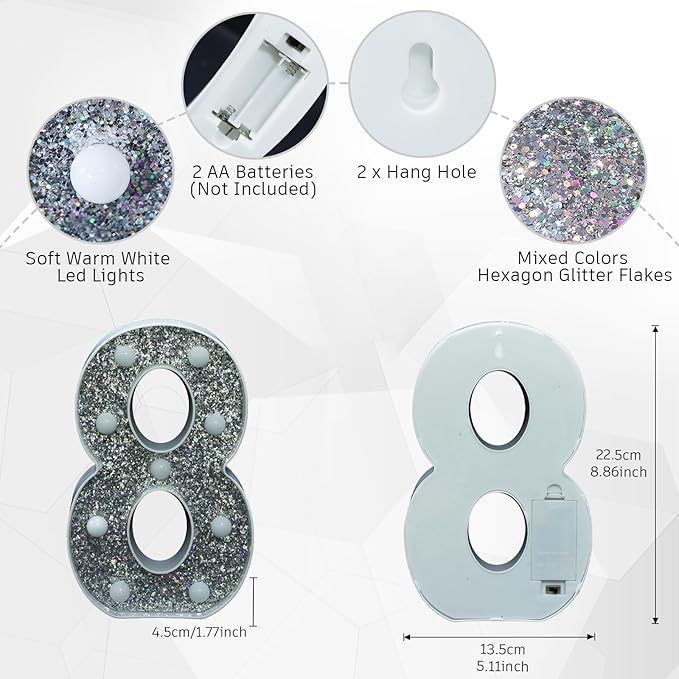 Glitter Light Up Signs, Marquee Light Letters - Image 3
