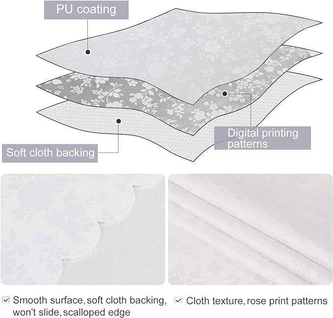 Smiry Square Table Cloth, Waterproof Heavy Duty Vinyl Tablecloths, Wipeable - Image 4