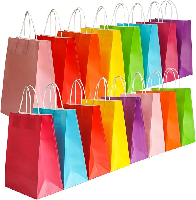Bekoetoz 40 PCS White Kraft Paper Gift Bags by Bekoetoz