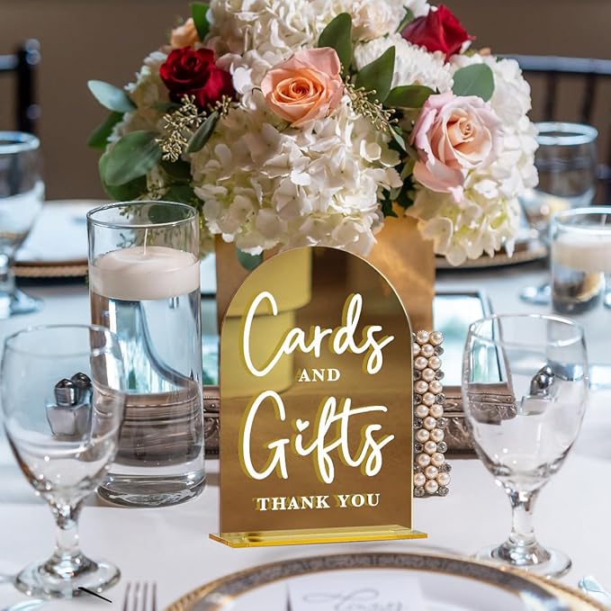 Acrylic Wedding Sign, Bridal Shower Decorations, Cards and Gifts Sign - Image 4