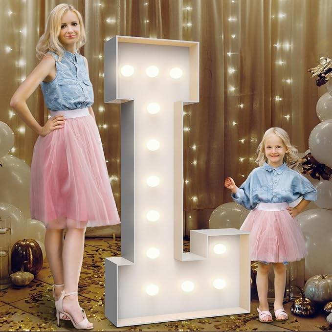4FT Marquee Light Up Letters L, Party Decoration Large Marquee Light Up Letters by Teebloom