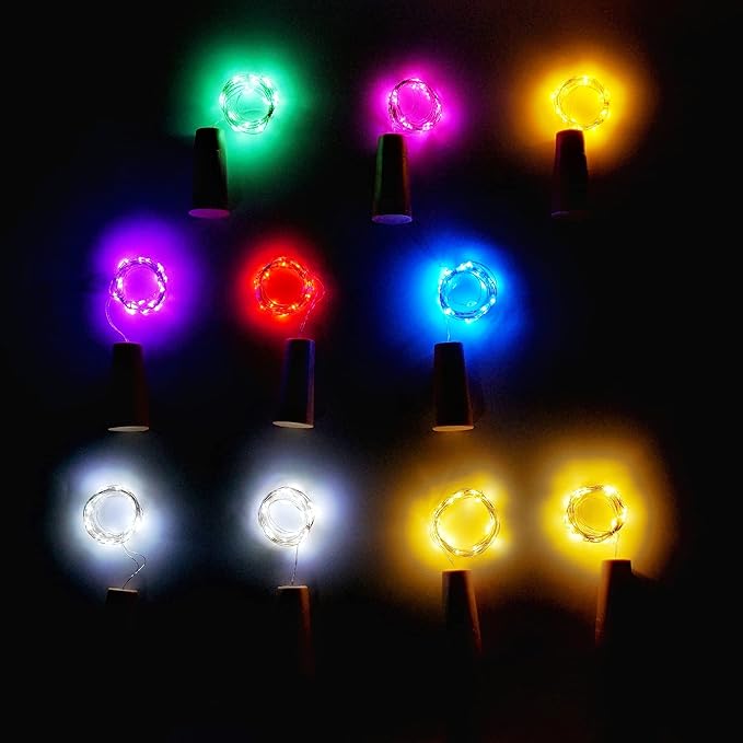10 Pack 20 LED Wine Bottle Cork Lights Mini Fairy String Lights Copper Wire - Image 3