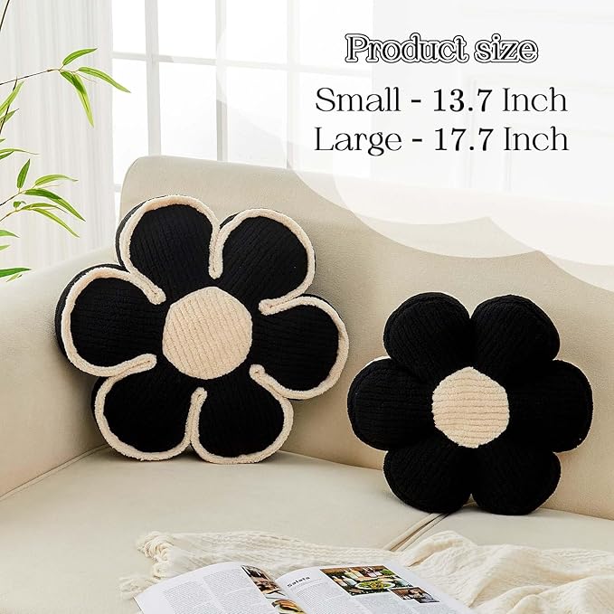 Flower Pillow, Soft Flower Decorative Throw Pillow, Cute Daisy Flower Shaped - Image 2