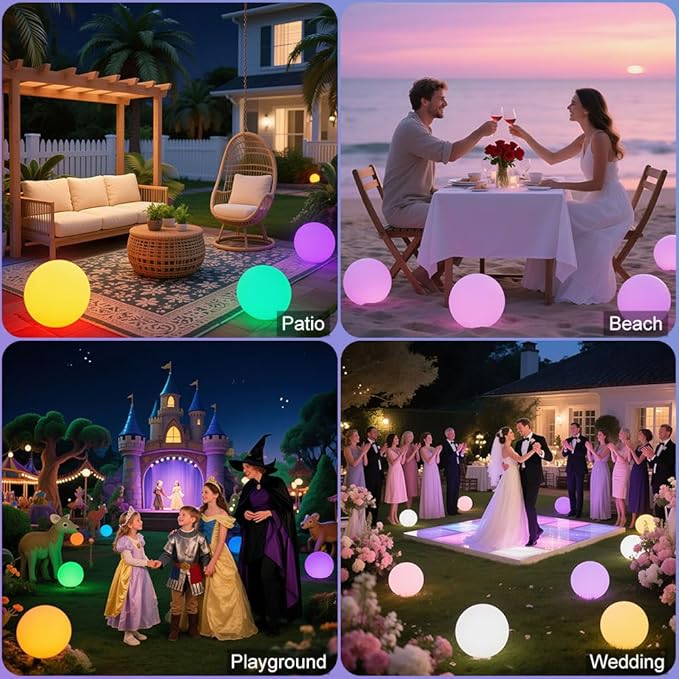 10-in Glowing LED Ball Light, Dimmable 16 RGB Color 4 Mode Glowing Orb Lights - Image 5