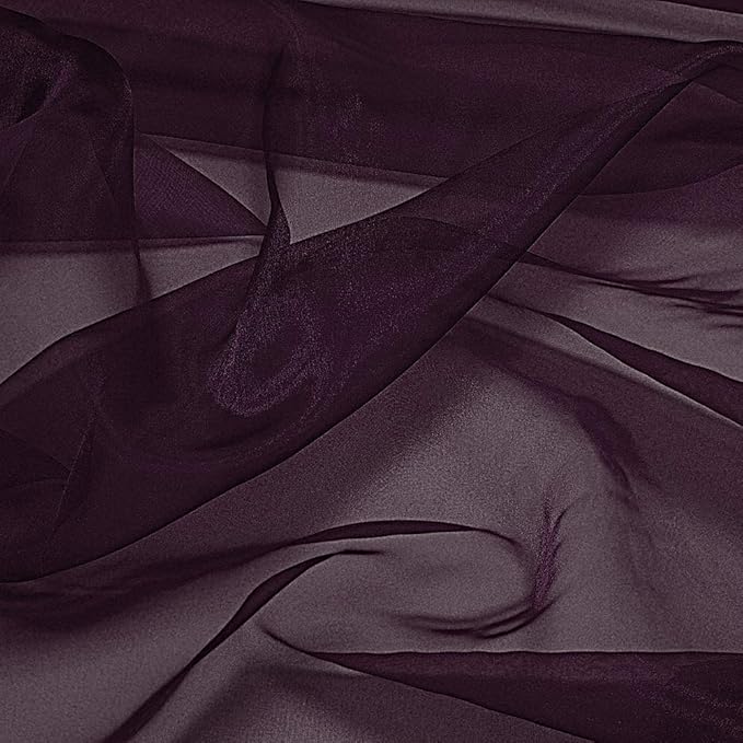 VDS Plum Organza Fabric, 100 Yards Continuous, 45” Wide, Wedding Party by VDS