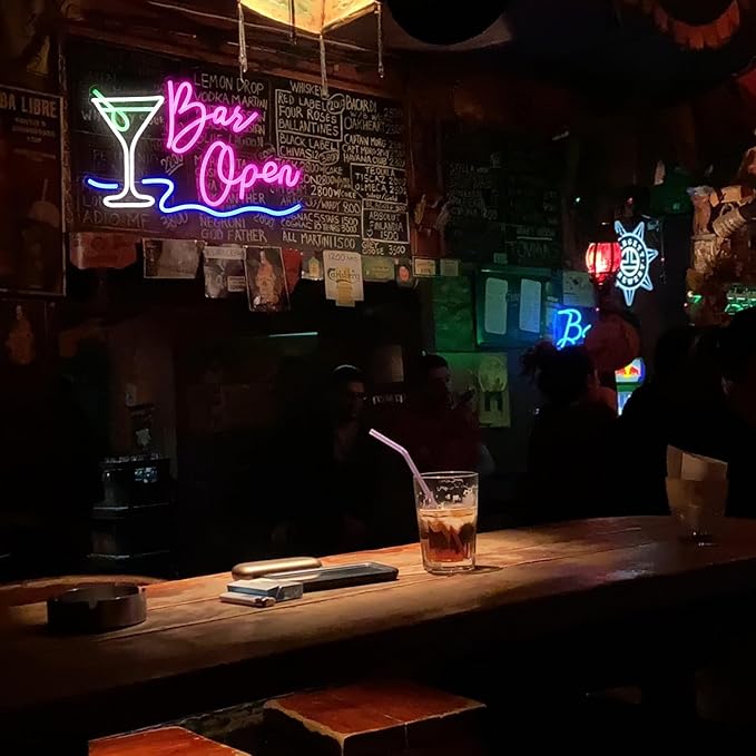 Bar Open Neon Sign Dimmable LED Cocktail Neon Lights Signs - Image 7