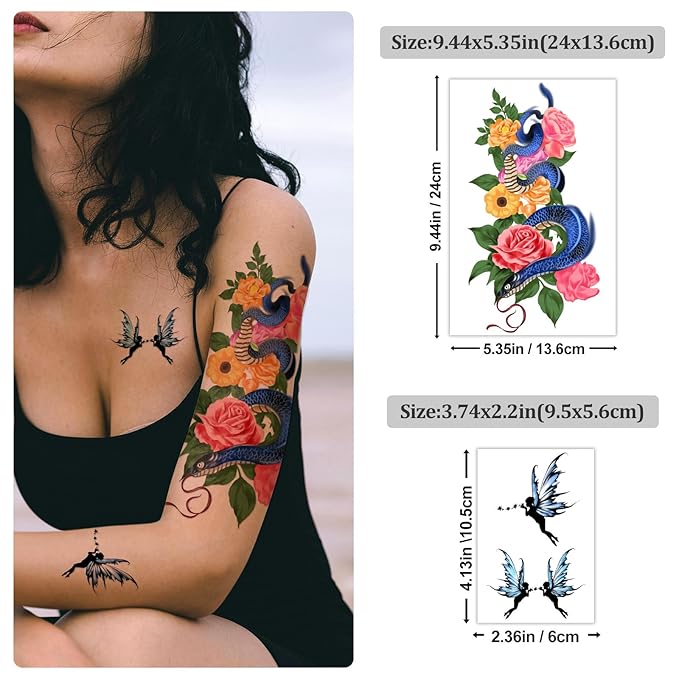 Yazhiji 49 Sheets Temporary Tattoos - Image 2