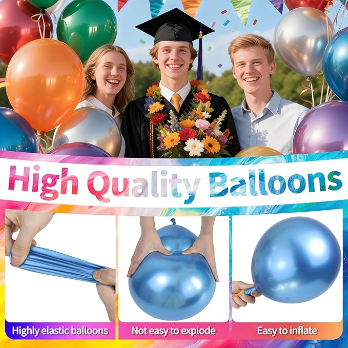 KAWKALSH Metallic Colorful Balloon 12 Inch - Image 3