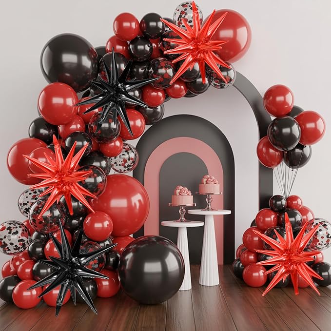 Black Red Star Balloons - Image 5