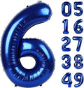 40 Inch Night Blue Mylar Foil Number 6 Birthday Balloon, Digital Balloons by Upgesy