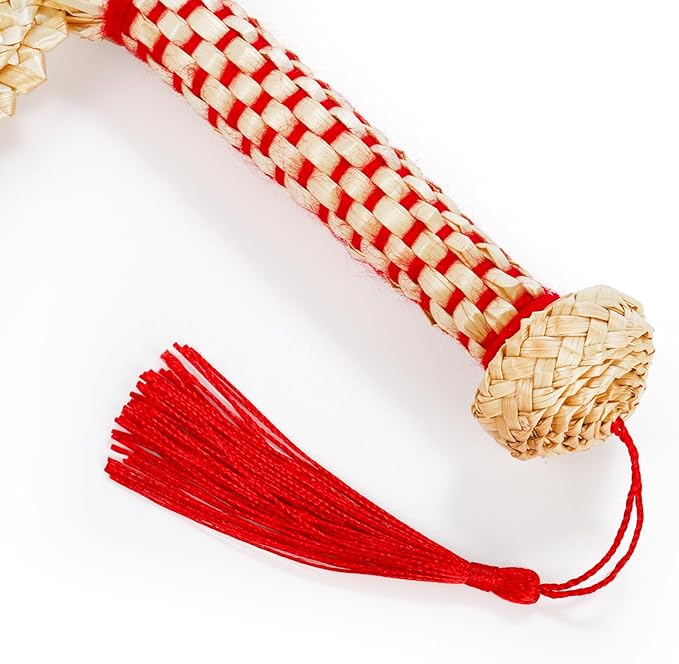 Goaste 2 Packs Hand Woven Fan, Handheld Wheat Straw Fans, Rustic Chinese Manual - Image 5
