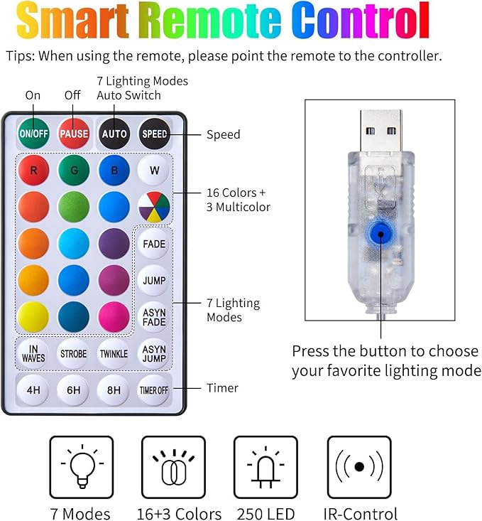 16 Colors Changing Curtain Lights - Image 5