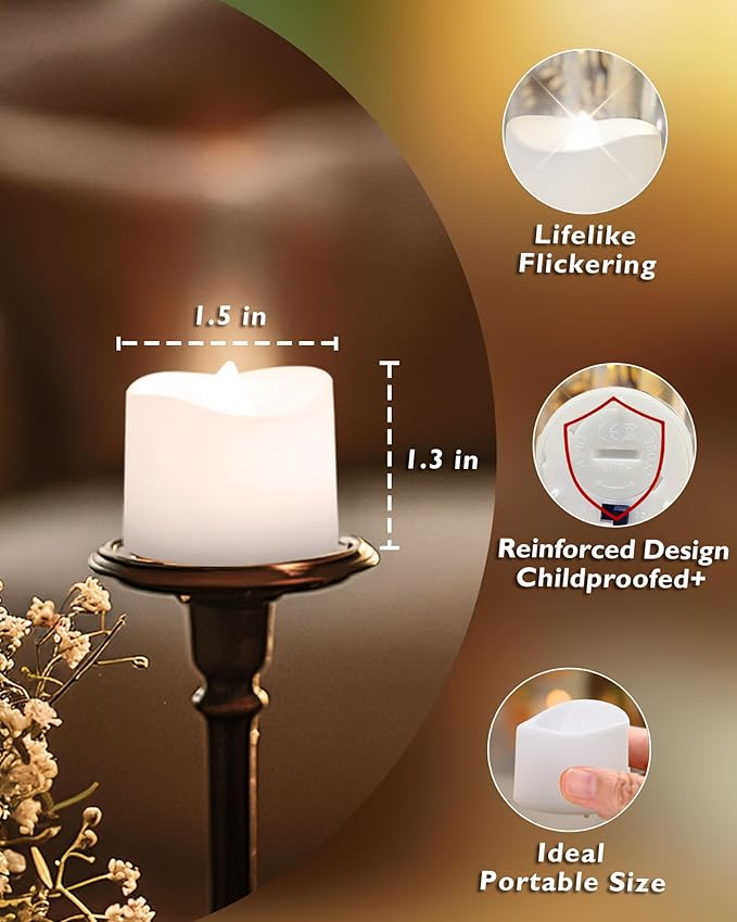 Homemory Timer Tea Lights Candles Battery Operated, 6H Timer Built-in, Auto On - Image 5
