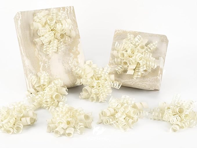 HUIHUANG Gift Wrapping Bows Gift Wrap Accessory Ivory Curly Ribbon Bow 5 inch x by HUIHUANG