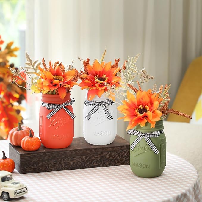 Thanksgiving Fall Mason Jar Centerpiece - Image 4
