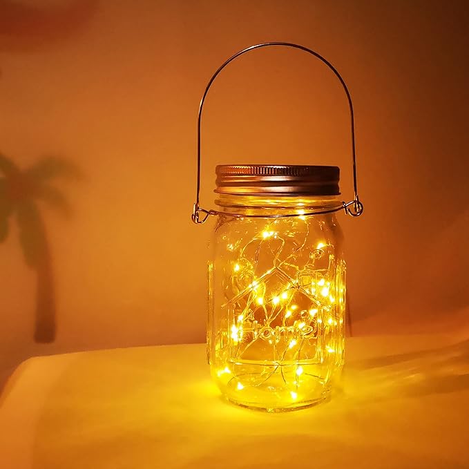 Solar Mason Jar Lights, 4 Pack 30 Led Starry Fairy String Hanging Jar Lights - Image 2