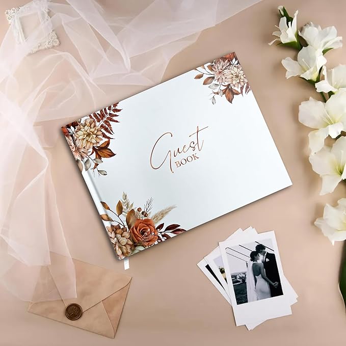 Mr&MrsGifts Elegant Wedding Guest Book Wedding Reception Hard Cover Guest Sign - Image 6