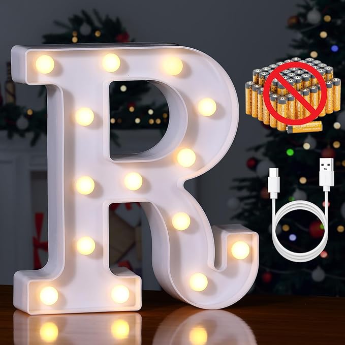 Foaky Rechargeable LED Letter Lights Sign Marquee Light Up Letters Sign by Foaky