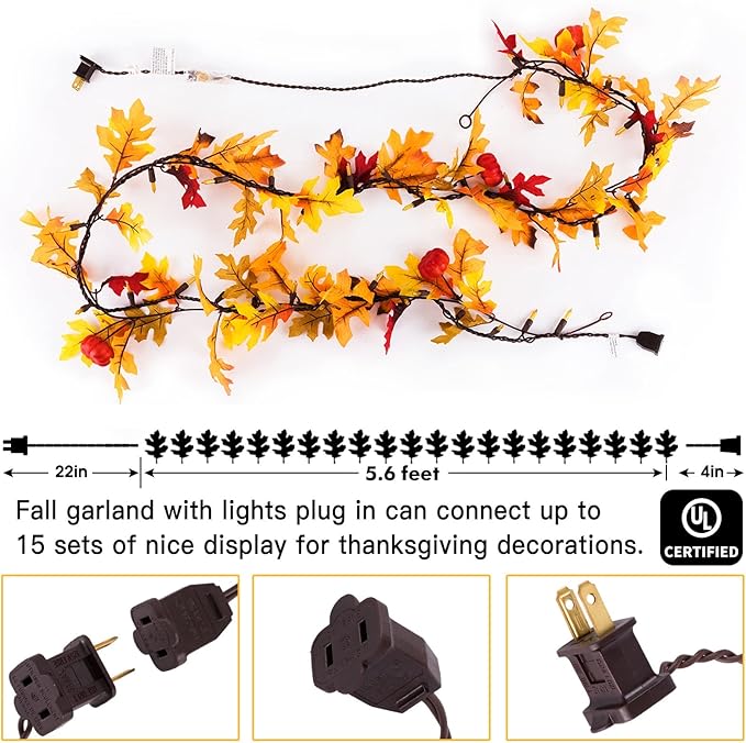 Maple Leaf String Lights Thanksgiving Decorations, Fall Garland Lights String - Image 5