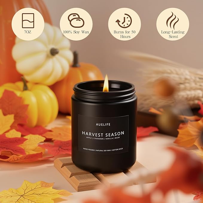 Fall Candle - Harvest Season Scented Candles, Fall Soy Candle - Image 2