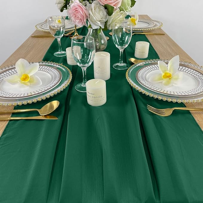 EHLDekol 10ft Chiffon Table Runners 27x120 inches Romantic Sheer Wedding Table - Image 3