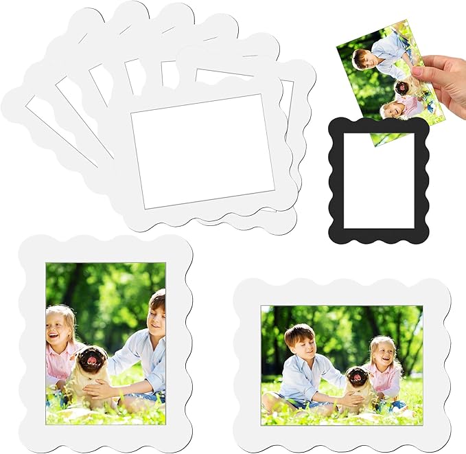 Kingdder 12 Pcs Scalloped Magnetic Picture Frame by Kingdder