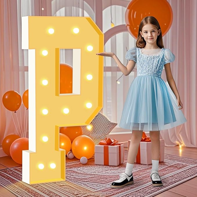 4FT Light Up Marquee Letters P, Large Lighted Letters by HITINO