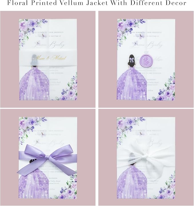 PONATIA 50 PCS Vellum Jackets for 5x7 Invitations - Image 4