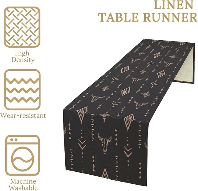 Aztec Table Runner Southwest Native Navajo Tribe Geometric Vintage Country - Image 5