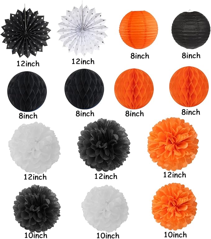 Black Orange White Halloween Party-Decorations - Image 3